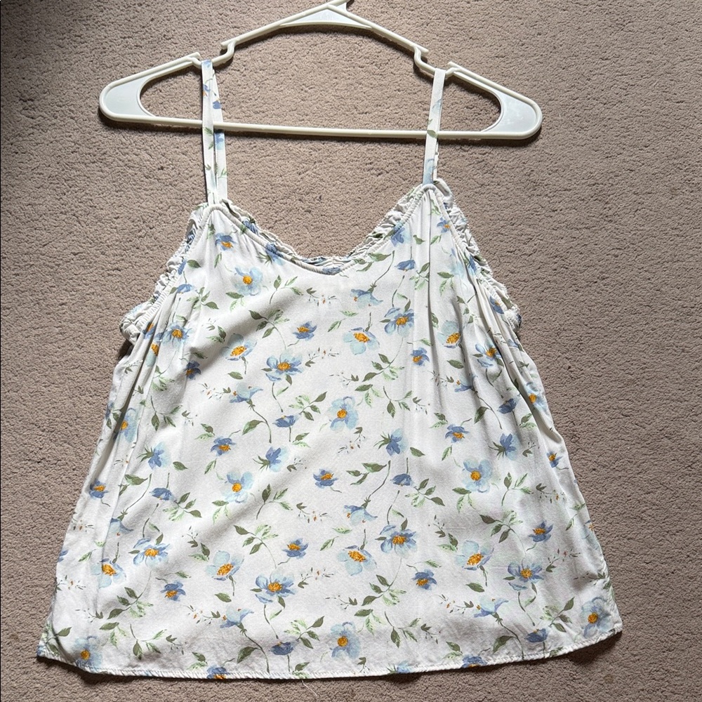 Old Navy Floral Camisole Top - White with Blue and Orange